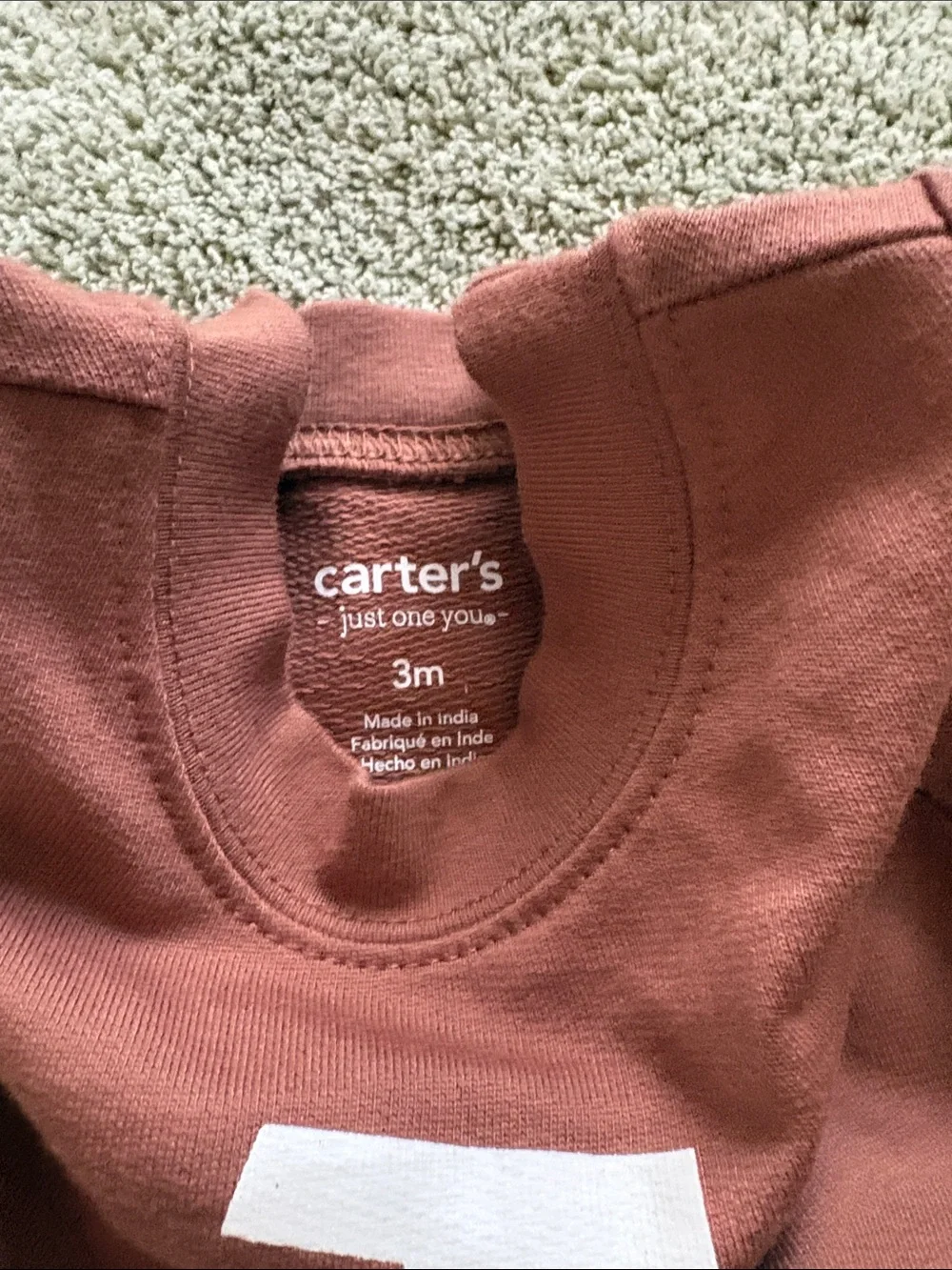 NWT Carters Rust Football Graphic Long-Sleeve Baby One-Piece 3month